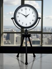 Zentime Siyah Zarif Üç Ayaklı Masa Saati