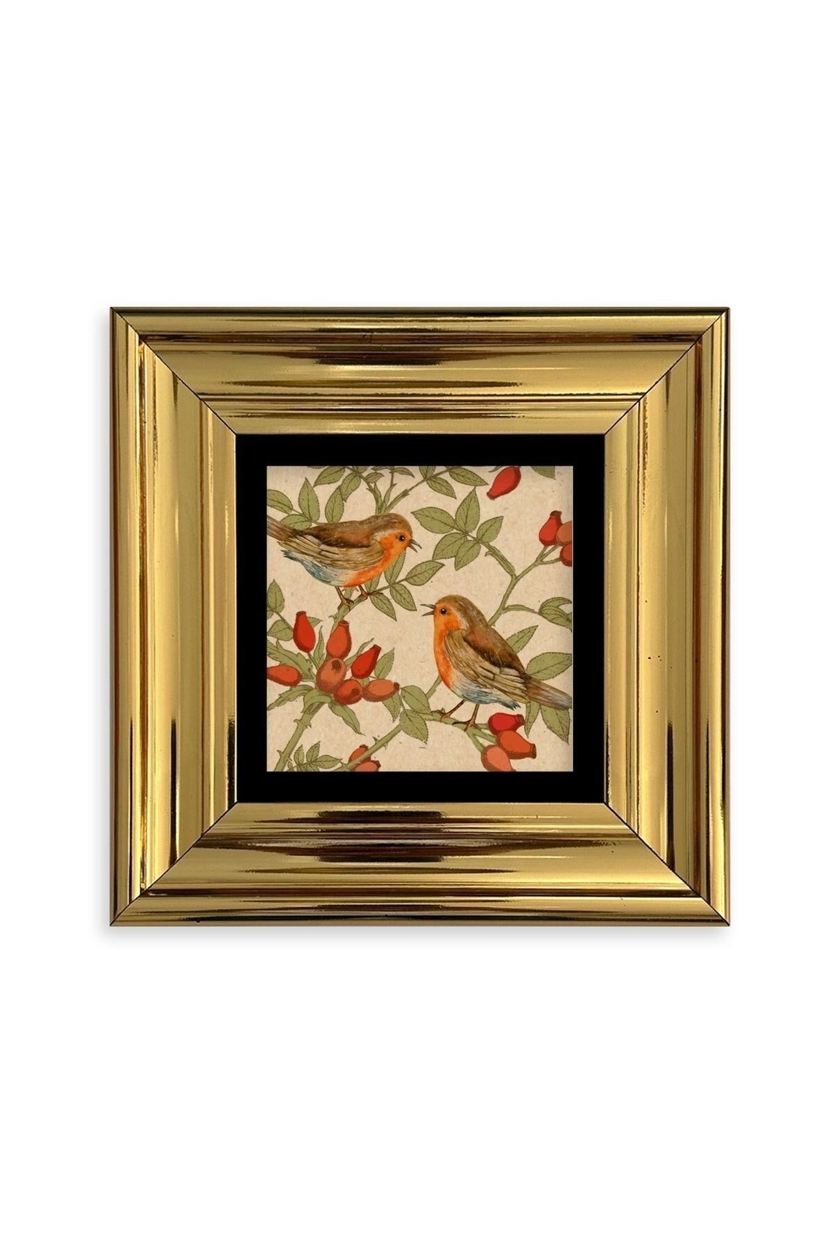 Kuşlar Çerçeveli Taş Tablo 20 cm