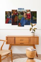 Anne ve Çocuk 5 Parçalı Mdf Tablo 60 x 100