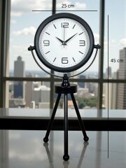 Zentime Siyah Zarif Üç Ayaklı Masa Saati