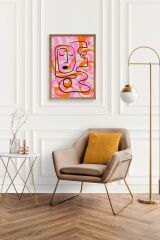 Soyut Ahşap Çerçeveli Tablo 30 x 42