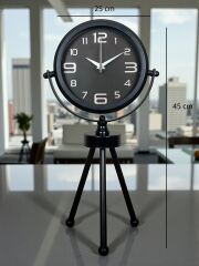 Zentime Siyah Zarif Üç Ayaklı Masa Saati