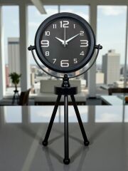 Zentime Siyah Zarif Üç Ayaklı Masa Saati