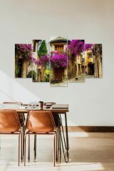 Mor Çiçekler 5 Parçalı Mdf Tablo 60 x 100