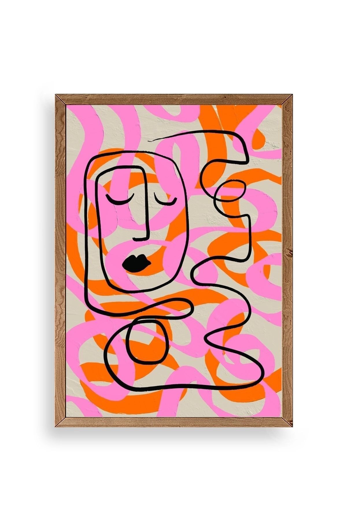 Soyut Ahşap Çerçeveli Tablo 30 x 42