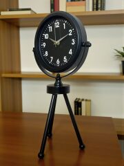 Zentime Siyah Zarif Üç Ayaklı Masa Saati