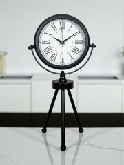 Zentime Siyah Zarif Üç Ayaklı Masa Saati