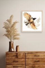 Kuş Ahşap Çerçeveli Tablo 50 x 50