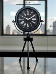 Zentime Siyah Zarif Üç Ayaklı Masa Saati