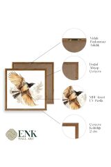 Kuş Ahşap Çerçeveli Tablo 42 x 42