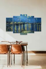 Vincent Van Gogh 5 Parçalı Mdf Tablo 60 x 100