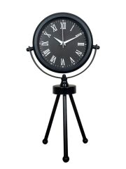 Zentime Siyah Zarif Üç Ayaklı Masa Saati