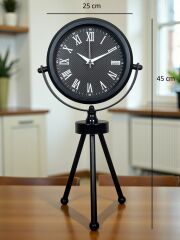 Zentime Siyah Zarif Üç Ayaklı Masa Saati