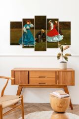 Kadın Manzarası5 Parçalı Mdf Tablo 60 x 100