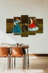 Kadın Manzarası5 Parçalı Mdf Tablo 60 x 100