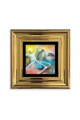 Semazen Mevlevi Çerçeveli Taş Tablo 20 cm