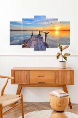 Deniz Manzarası 5 Parçalı Mdf Tablo 60 x 100