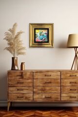 Semazen Mevlevi Çerçeveli Taş Tablo 20 cm