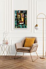 Soyut Ahşap Çerçeveli Tablo 30 x 42