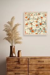 Çiçek Ahşap Çerçeveli Tablo 50 x 50