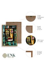 Soyut Ahşap Çerçeveli Tablo 17 x 23