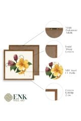 Çiçek Ahşap Çerçeveli Tablo 23 x 23