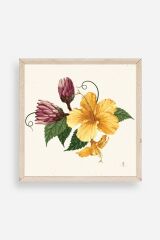 Çiçek Ahşap Çerçeveli Tablo 50 x 50