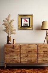 Flamingo Çerçeveli Taş Tablo 20 cm