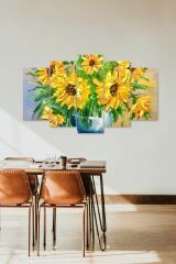 Papatyalar 5 Parçalı Mdf Tablo 60 x 100