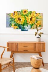 Papatyalar 5 Parçalı Mdf Tablo 60 x 100