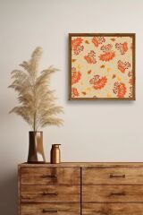 Çiçek Ahşap Çerçeveli Tablo 50 x 50