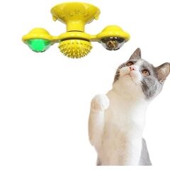 BUFFER® Pet Malzemeleri Vantuzlu Fırıldak Toplu Dönen Şeffaf Depo Tasarım İnteraktif Kedi Oyuncağı