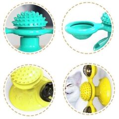 BUFFER® Pet Malzemeleri Vantuzlu Fırıldak Toplu Dönen Şeffaf Depo Tasarım İnteraktif Kedi Oyuncağı