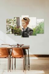 Kadın Manzarası 5 Parçalı Mdf Tablo 60 x 100