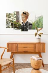 Kadın Manzarası 5 Parçalı Mdf Tablo 60 x 100