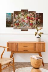 Çiçekler 5 Parçalı Mdf Tablo 60 x 100