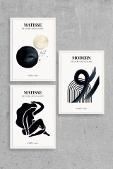 Matisse Üçlü Ahşap Çerçeveli Tablo 40 x 60