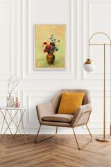 Vazoda Çiçek Ahşap Çerçeveli Tablo 23 x 30