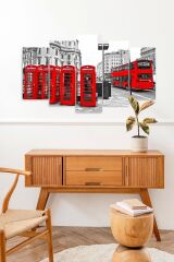 Şehir Manzarası 5 Parçalı Mdf Tablo 60 x 100