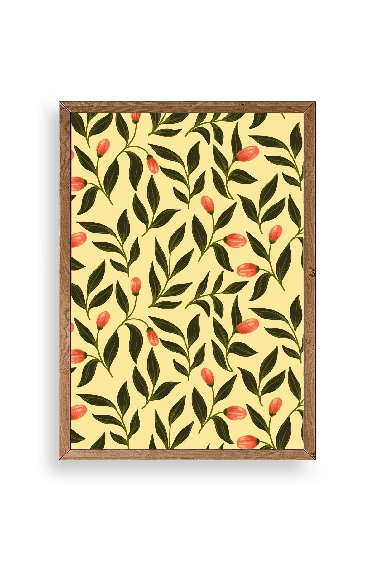 Yapraklar Ahşap Çerçeveli Tablo 30 x 42