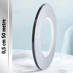 BUFFER® 0.5 cm Kalınlık Gümüş Renk Fayans Arası Dekoratif Şerit Bandı – 50 Metre Uzunluk, Banyo ve Derz Arası Suya Dayanıklı Estetik Dekorasyon Bandı