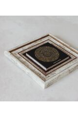 Hat Yazılı Kafirun Suresi Çerçeveli Taş Tablo , Çerçeveli Taş Duvar Dekoru 20 cm