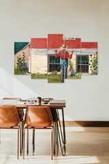 İnsan Manzarası 5 Parçalı Mdf Tablo 60 x 100