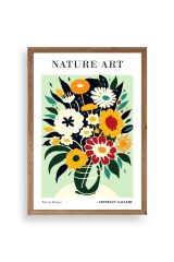 Çiçek Ahşap Çerçeveli Tablo 17 x 23