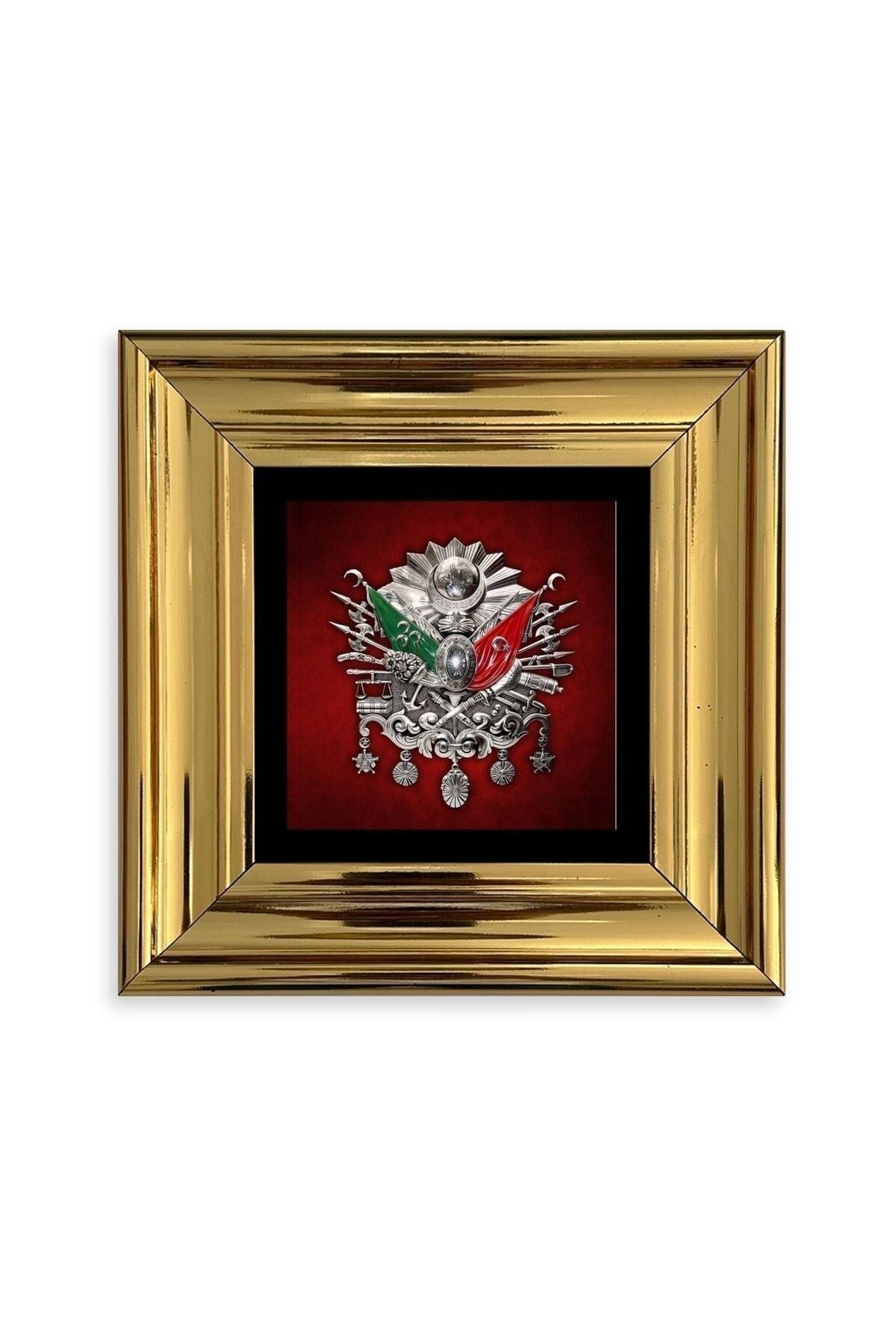 Osmanlı Tuğrası Çerçeveli Taş Tablo 20 cm