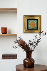 Lotus Çiçeği Çerçeveli Taş Tablo 20 cm