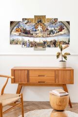 Bilgelik Manzarası Yunan 5 Parçalı Mdf Tablo 60 x 100