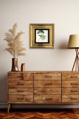 Yapraklar Çerçeveli Taş Tablo 20 cm