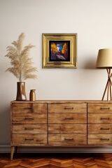 İki Ruh Hali Kadın Çerçeveli Taş Tablo 20 cm