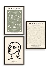 Matisse Üçlü Ahşap Çerçeveli Tablo 50 x 70
